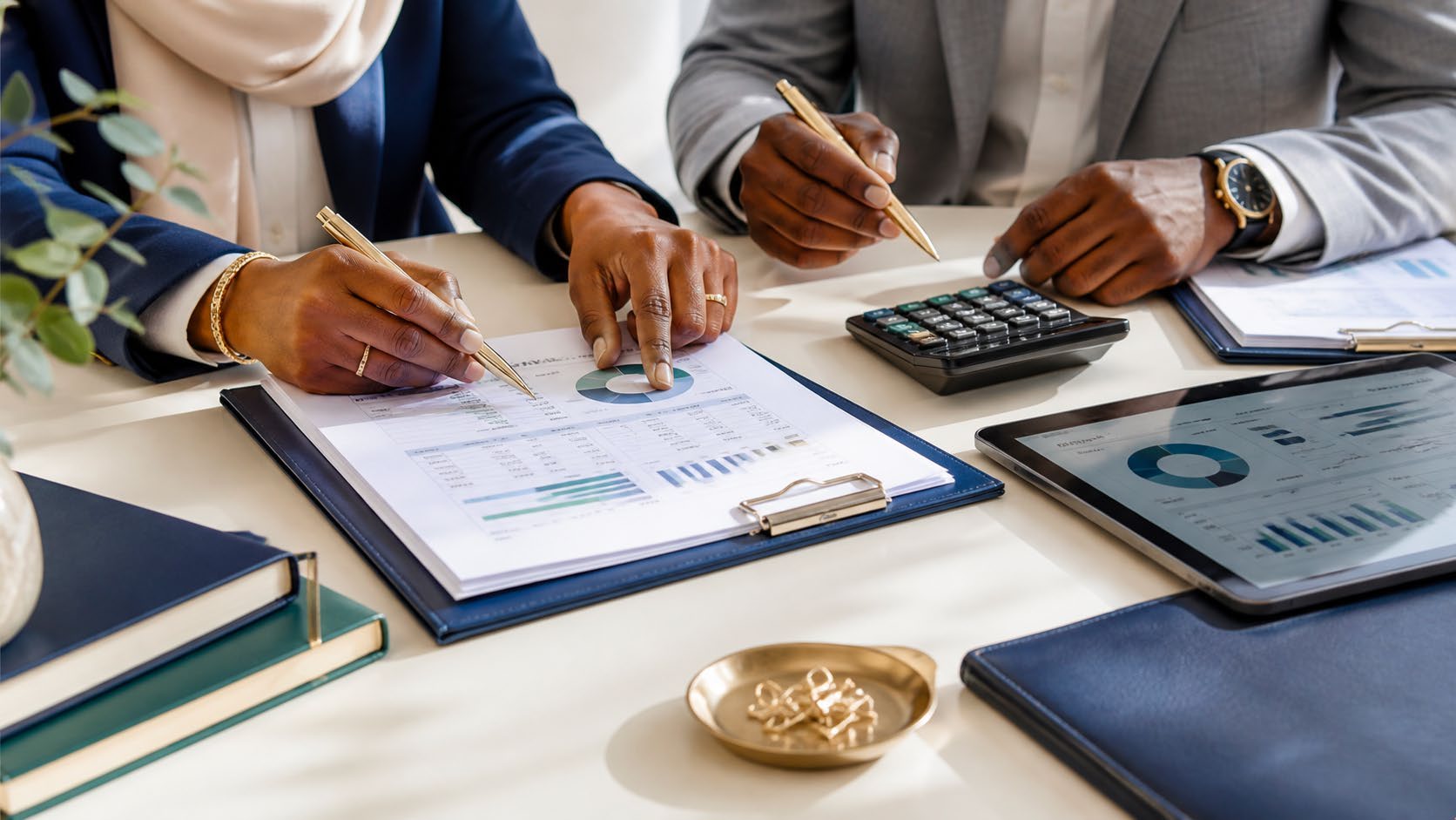 Auditors reviewing financial information